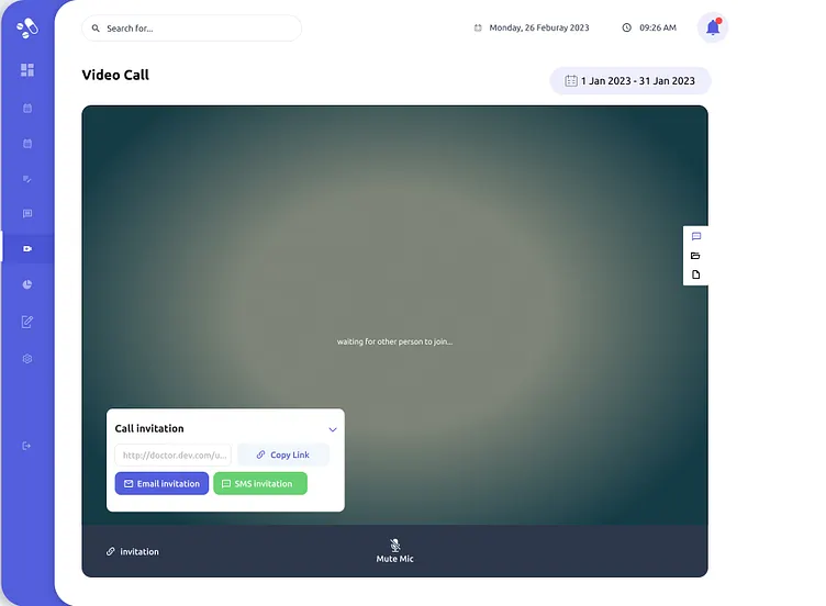 Video call — waiting state and call invitation