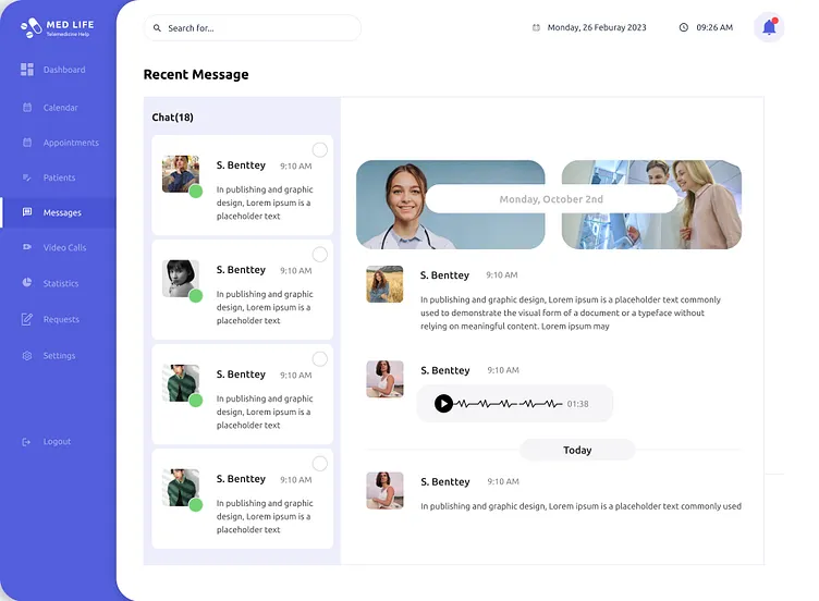 Messages — expanded navigation variant