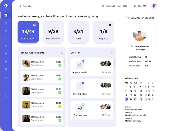 Dashboard — collapsed navigation variant